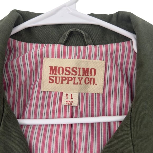 Mossimo Supply Co. Y2k Womens Green Button Up Utility Jacket SZ L Multi Pockets - Picture 3 of 13